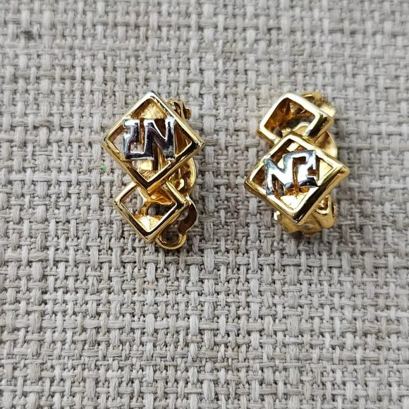 Nina Ricci Women Earrings Gold/Silver Ear Jewelry Clip On Stud Fashion Earrings - Picture 3 of 12